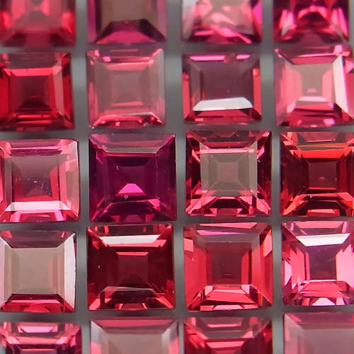 Rhodolite Garnet Square 3.3 mm. 1Pcs/0.22Ct. Ravishing Color! Pink Purple