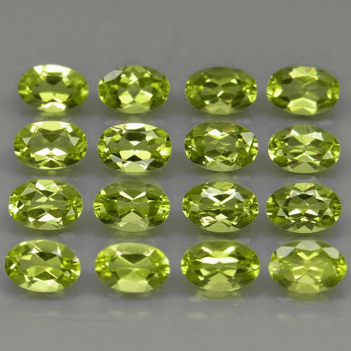 GREEN PERIDOT 6X4 MM OVAL CUT  LOOSE  GEMSTONE