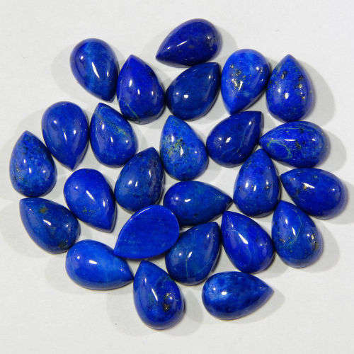LAPIS LAZULI PEAR SHAPE GEMSTONES 8X12 MM CABOCHON  NATURAL