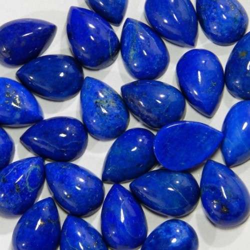 LAPIS LAZULI PEAR SHAPE GEMSTONES 8X12 MM CABOCHON  NATURAL