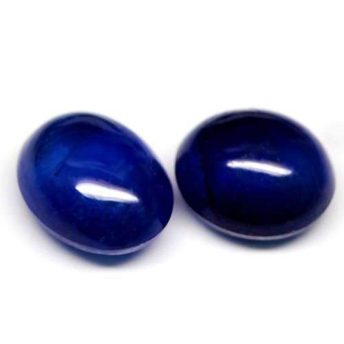 5.51 Ct. Sapphire Natural Big Oval Cabochon Cornflower Blue Pair