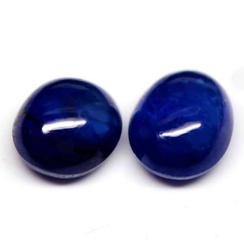 5.51 Ct. Sapphire Natural Big Oval Cabochon Cornflower Blue Pair