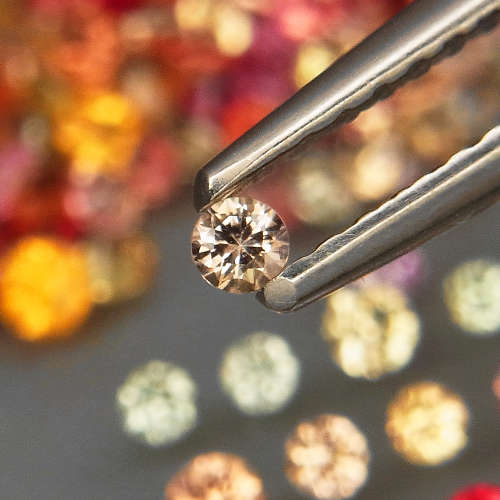 Fancy Color Sapphire 2Pcs/0.050Ct Round Diamond Cut 1.4-2mm.Beautiful Color!