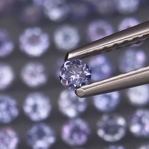 Purplish Blue Tanzanite 1Pcs/0.06Ct Round 2.2-2.5mm. RavishingColor&Full Fire!