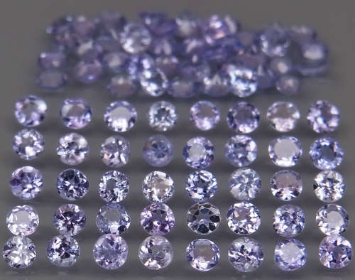 Purplish Blue Tanzanite 1Pcs/0.06Ct Round 2.2-2.5mm. RavishingColor&Full Fire!