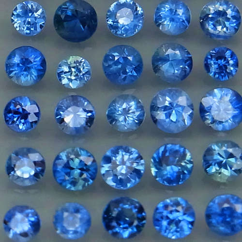Cornflower Blue Sapphire 0.12Ct Round Diamond Cut 2.5 mm.Heated Only!