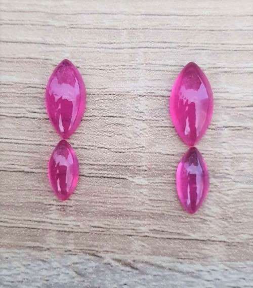 19.21Ct. Ruby Marquise Cabochon Earrings & Pendant Top Pinkish Red