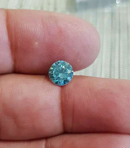 1.31ct S VVS1 Blue Round Excellent Cut Loose Moissanite