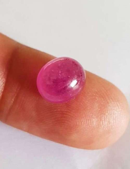 6.92Ct. Ruby Oval  Cabochon Pinkish Red Color