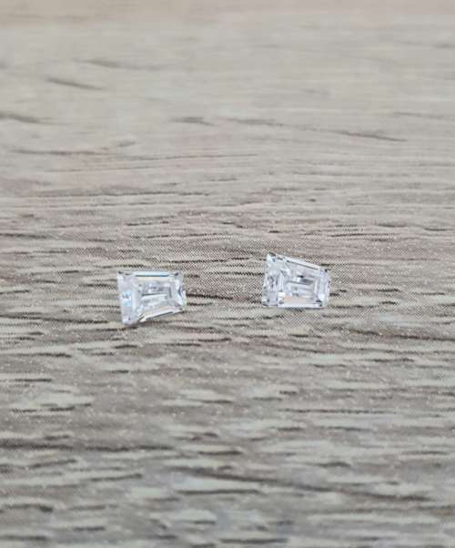 Certified Trapezoid White D Color 0.50Cts Each  Moissanite  **1.00Cts Perfect Pair**