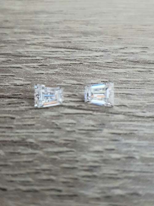 Certified Trapezoid White D Color 0.50Cts Each  Moissanite  **1.00Cts Perfect Pair**
