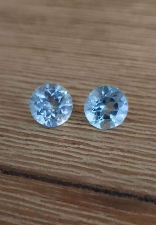 Topaz Swiss Blue 5.04 Ct. Round Shape 10mm.  Natural Gemstones