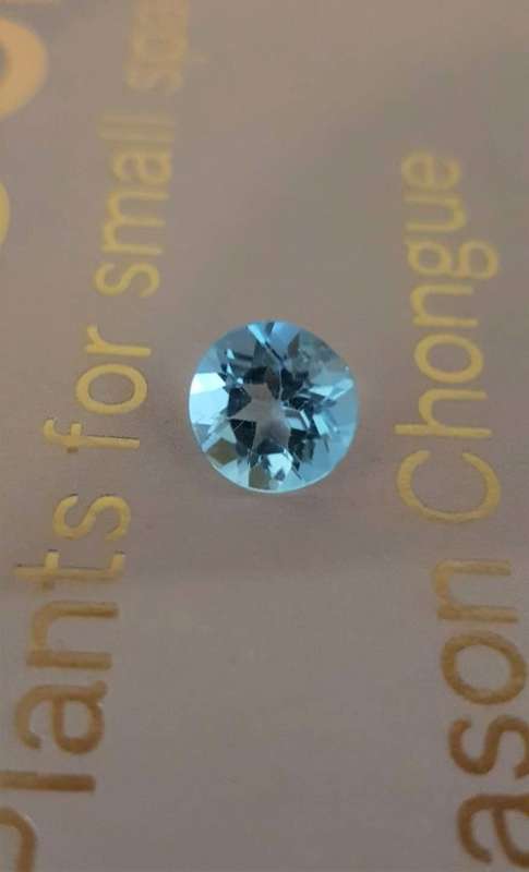 Topaz Swiss Blue 5.04 Ct. Round Shape 10mm.  Natural Gemstones