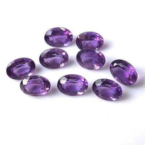 PURPLE AMETHYST OVAL CUT 6x8MM FACETED LOOSE  GEMSTONE