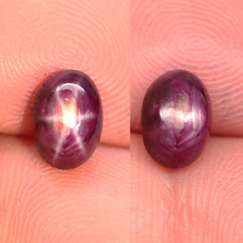 2.81Ct. Star Ruby  Oval Cabochon Purplish Red 6 Rays Amazing Natural