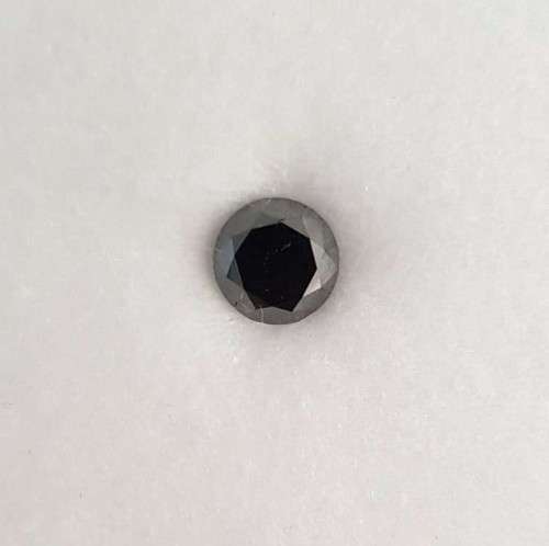 1.54Ct Certified Jet Black Round Loose Natural Diamond