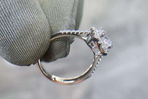 1.00 Carat Halo **Certified Moissanite** Engagement Ring in Sterling Silver