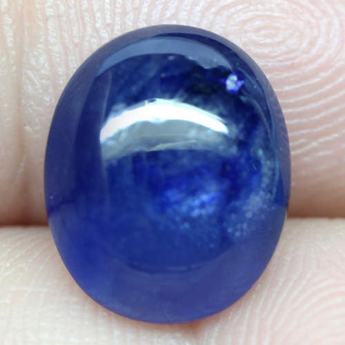 7.35Ct. Sapphire Natural Oval Cabochon Cornflower Blue Good Sparkling