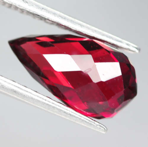 3.17Ct. Rhodolite Garnet Natural Briolette Checker Board Cut Orangish Red Africa
