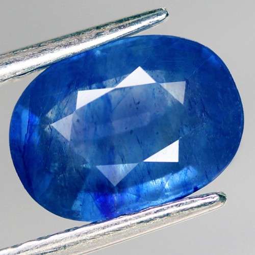 2.89Ct. Sapphire Natural Oval Cornflower Blue Color Good! Sparkling!