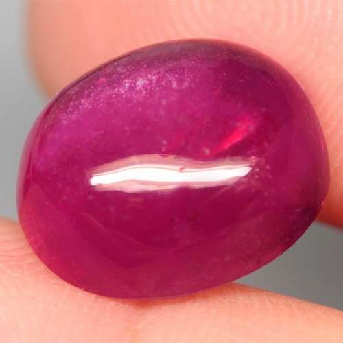 12.7Ct. Ruby Natural Oval Cabochon Pinkish Red Color Good Sparkling!