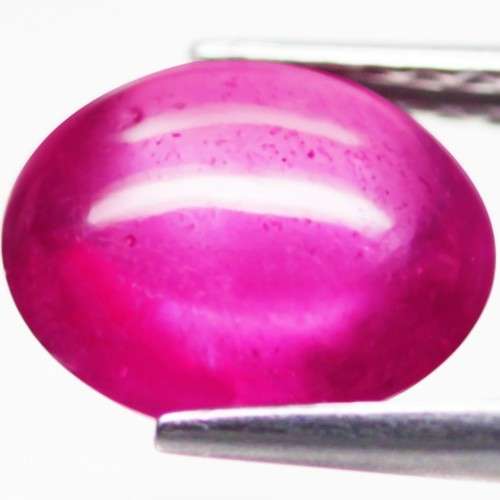 3.89Ct. Ruby Oval Cabochon Purplish Red Color Natural