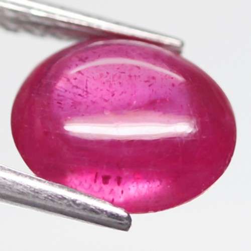 3.07Ct. Ruby Oval Cabochon Pinkish Red Color Good Sparkling! Natural