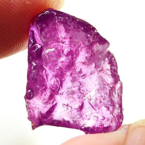 14.75Ct. Ruby Natural Rough Purplish Red Heated Glowing