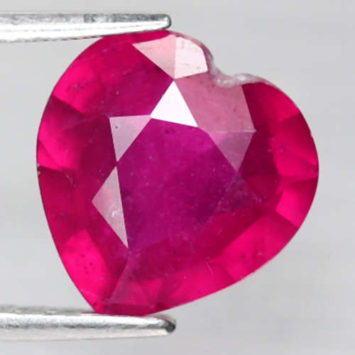 3.05Ct. Ruby Natural Heart Facet Red Heated Good Sparkling!