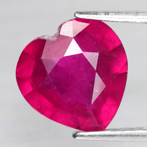 3.05Ct. Ruby Natural Heart Facet Red Heated Good Sparkling!
