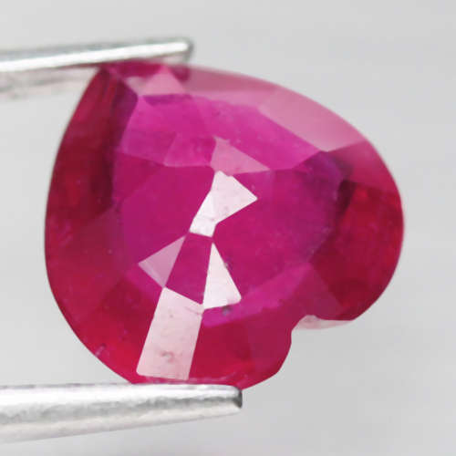 3.05Ct. Ruby Natural Heart Facet Red Heated Good Sparkling!