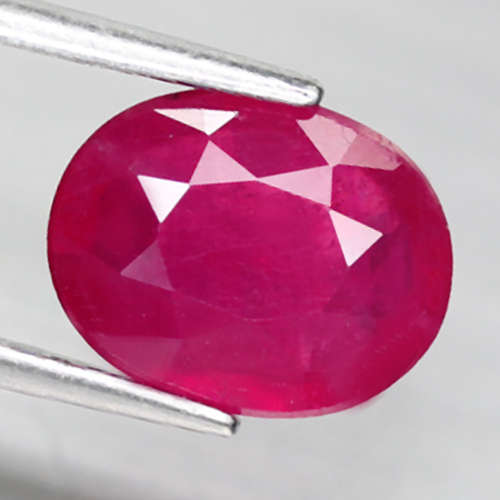 2.48Ct. Ruby Natural Oval Facet Red Heated Good Sparkling! Madagascar