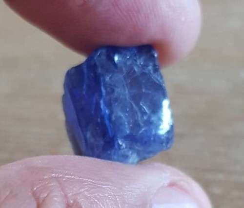 TANZANITE 21.98Cts. NATURAL VIOLET BLUE SPECIMEN ROUGH