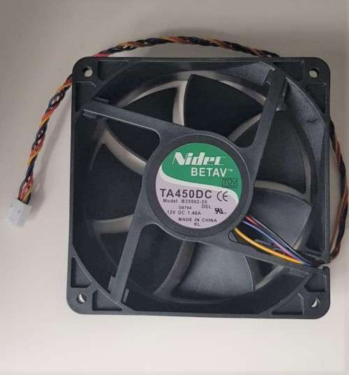 Crypto Miner Cooling Fan 12cmx12cmx3.8cm 12V 1.40A