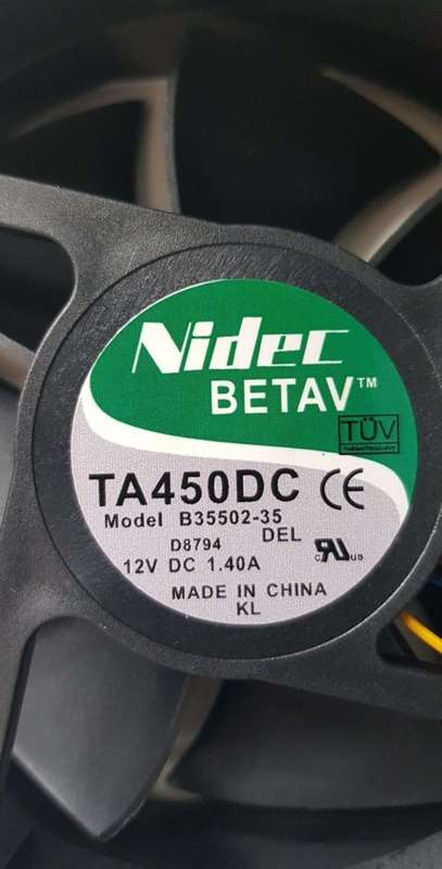 Crypto Miner Cooling Fan 12cmx12cmx3.8cm 12V 1.40A