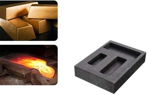GOLD Crucible Graphite Ingot Bar Combo Melting Metal Bar Molds Melting Ingot Casting