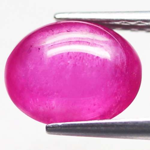 4Cts. Ruby Oval Cabochon Purplish Red Color Good Sparkling! Madagascar Natural