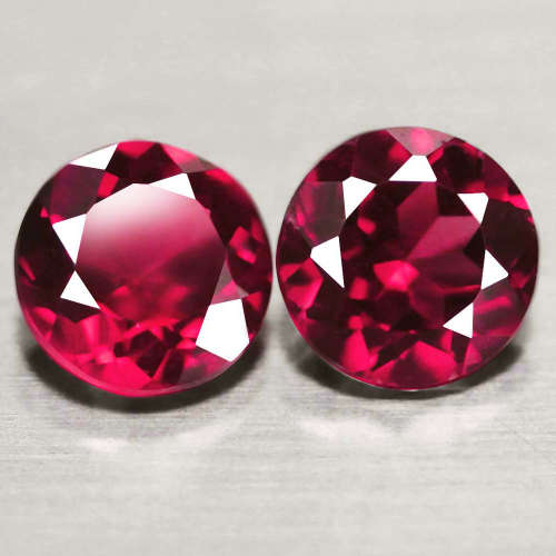1.35Ct. Rhodolite Garnet Round **PAIR**Red Sparkling  Natural
