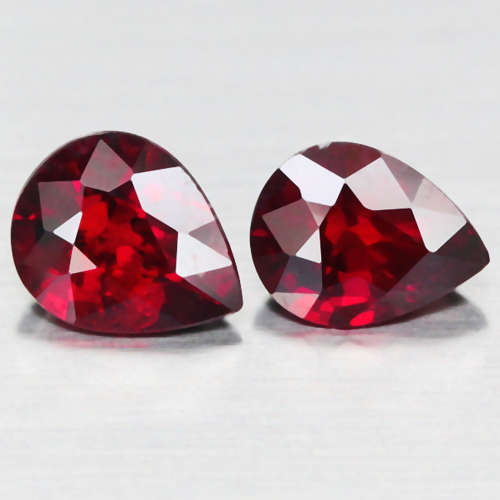 1.12Ct. Spessartine Garnet Pear Red  ``Pair``  Sparkling Untreated Natural