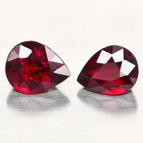 1.12Ct. Spessartine Garnet Pear Red  ``Pair``  Sparkling Untreated Natural