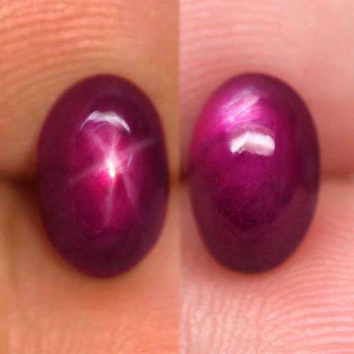 3.65Ct. Star Ruby Natural Oval Cabochon Purplish Red 6 Rays Amazing Madagascar