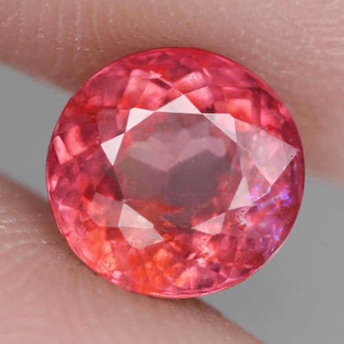 2.23Ct.  Tourmaline Round Orange Pink Ravishing Untreated Natural