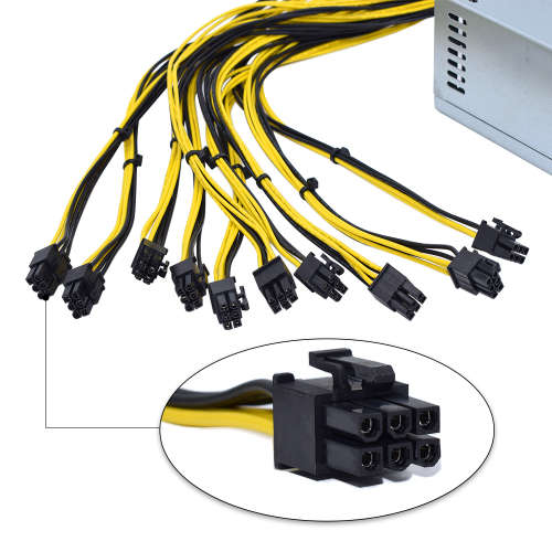Power Supply  2000W High Quality 2U Single Channel Mining 16x6Pin Rig Miner
