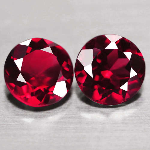 1.25Ct.  Cherry Red Spessartine Garnet MATCHED Untreated Natural Round Namibia