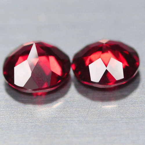 1.25Ct.  Cherry Red Spessartine Garnet MATCHED Untreated Natural Round Namibia
