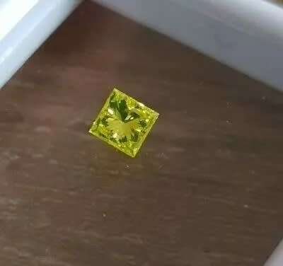 0.14 CT. SQUARE PRINCESS CUT NATURAL YELLOW LOOSE DIAMOND