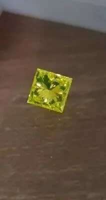 0.21CT. SQUARE PRINCESS CUT NATURAL YELLOW LOOSE DIAMOND