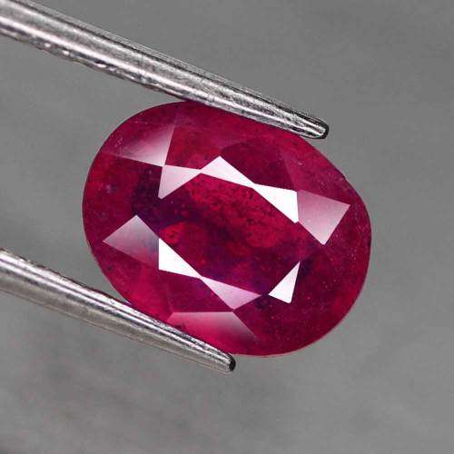 1.83Ct. Ruby Pinkish Red Oval Gem Good Quality Good Sparking! Natural