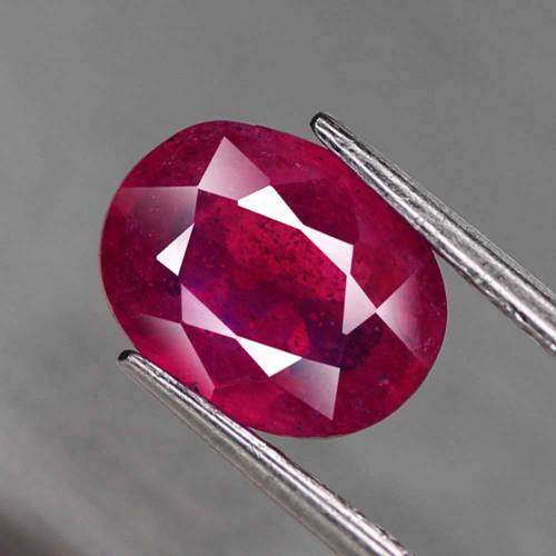 1.83Ct. Ruby Pinkish Red Oval Gem Good Quality Good Sparking! Natural