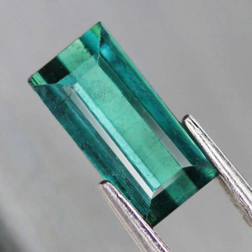1.75Ct.  Blue Green Tourmaline Emerald Cut Africa Precious Gem Good Colour Natural